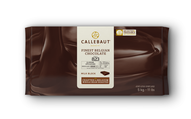 Callebaut Recipe 823 Milk Chocolate Block 11 lb.