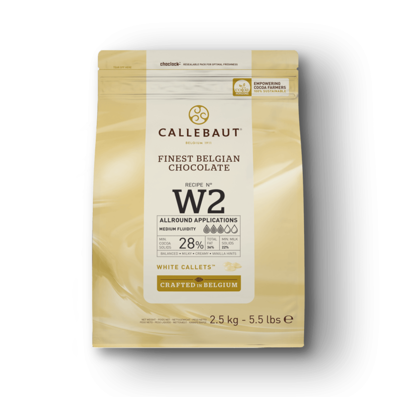 Callebaut Recipe W2 White Chocolate Callets™ 5.5 lb.