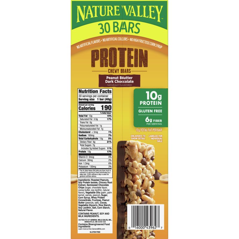 Nature Valley Peanut Butter Dark Chocolate Protein Chewy Bars - Image 6