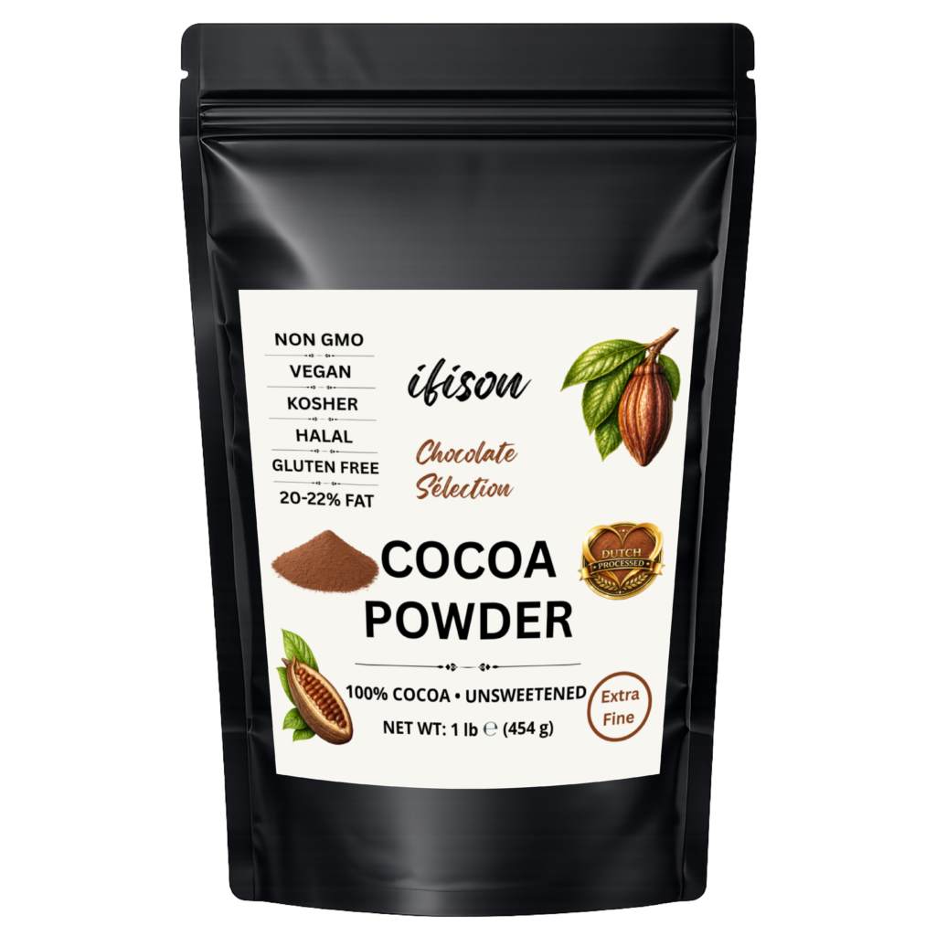 ifison Cocoa Powder Unsweetened Dutch Processed Extra Fine 1 lb (454 g)
